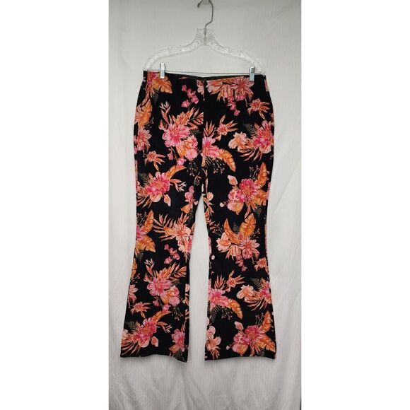 No Boundaries Floral Wide-Leg Corduroy Pull-On Jeans Juniors 15-17 - Picture 3 of 8